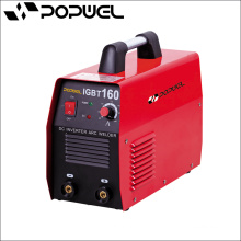 China hizo al por mayor la máquina de soldadura de Popwel MMA IGBT 160 Máquina de soldadura del arco del inversor de la CC Rojo impreso